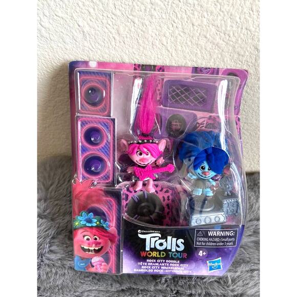 Trolls World Tour Rock City Bobble Head 2 Figurines New - Picture 4 of 6